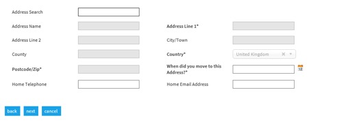 Selenity add address details