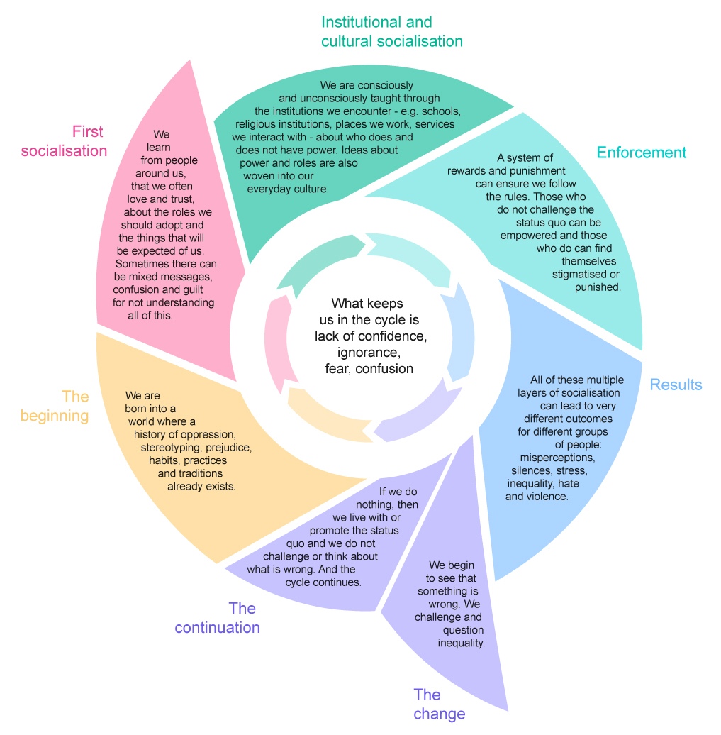 Graphic showing the cycle of socialisation