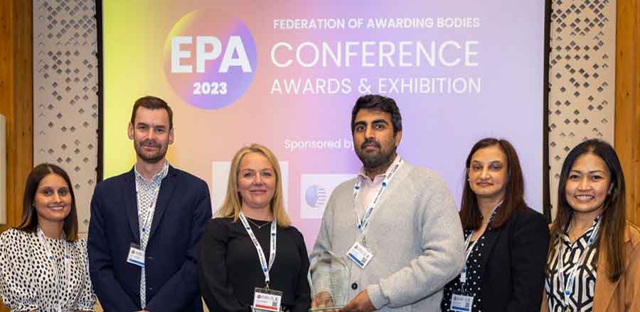 Feature image for NSHCS End-point Assessment Organisation wins Best Collaboration award in partnership with NCFE at the EPA 2023 Awards